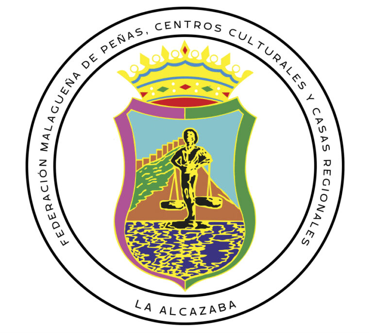 Logotipo oficial de la Federación Malagueña de Peñas, Centros Culturales y Casas Regionales La Alcazaba, entidad vinculada a la organización de la Pasarela de Moda Flamenca en Málaga
